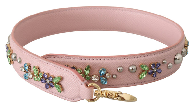 Pink Leather Crystal Stud Accessory Shoulder Strap