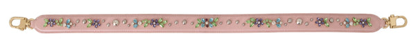 Pink Leather Crystal Stud Accessory Shoulder Strap