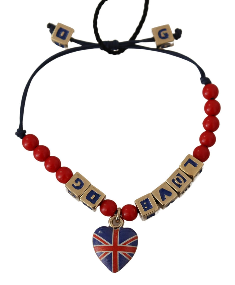 Red Blue Beaded DG LOVES LONDON Flag Branded Bracelet