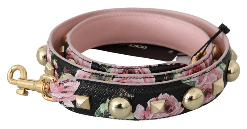 Pink Floral Leather Stud Accessory Shoulder Strap