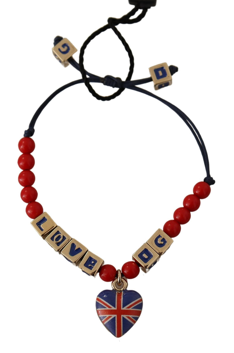 Red Blue Beaded DG LOVES LONDON Flag Branded Bracelet