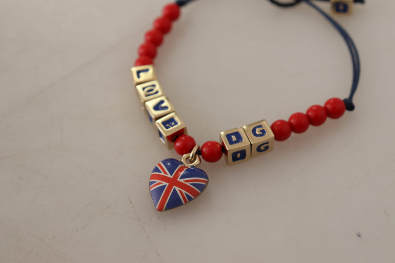 Red Blue Beaded DG LOVES LONDON Flag Branded Bracelet