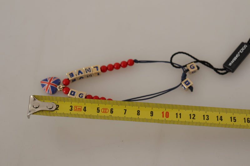 Red Blue Beaded DG LOVES LONDON Flag Branded Bracelet