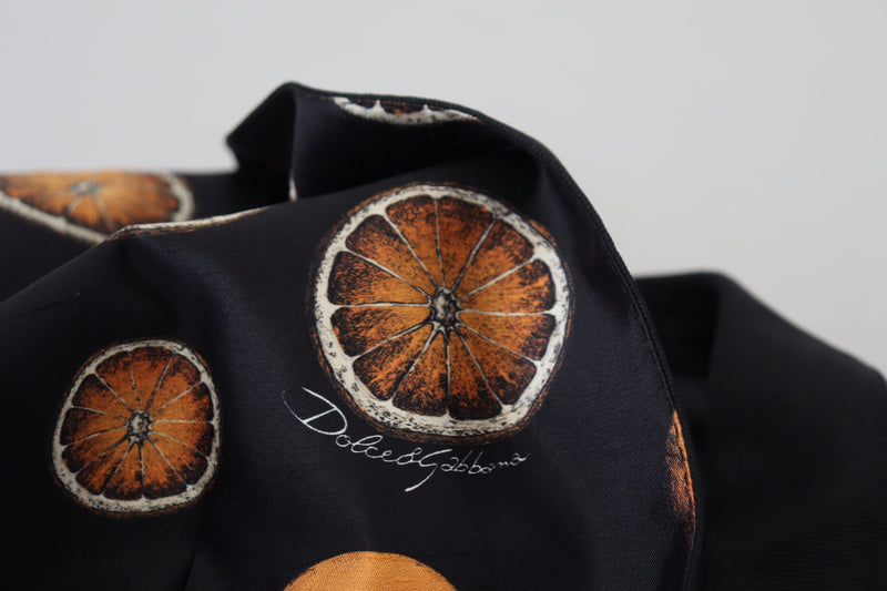 Black Orange Printed Coat Martini Blazer