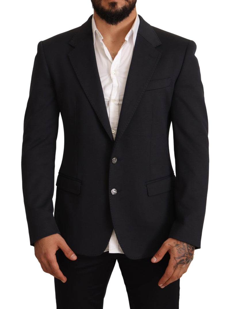 Blue Cotton Slim Fit Coat Blazer Jacket