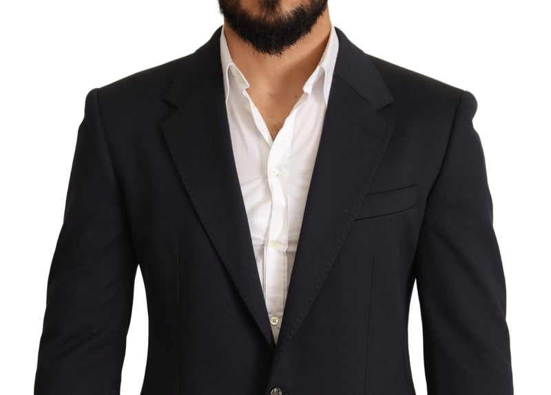 Blue Cotton Slim Fit Coat Blazer Jacket