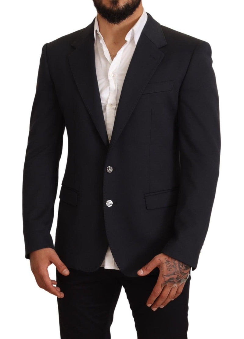 Blue Cotton Slim Fit Coat Blazer Jacket