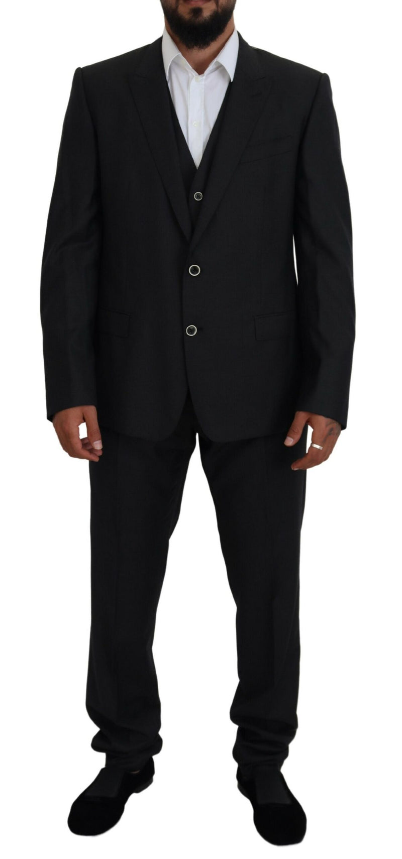 Black Single Breasted 3 Piece MARTINI Suit