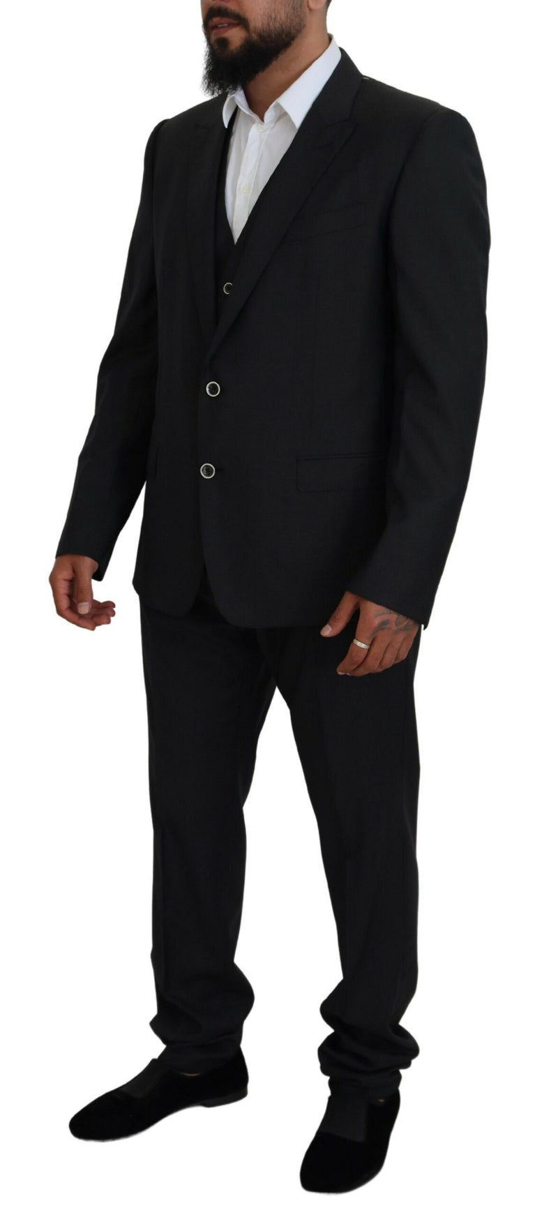 Black Single Breasted 3 Piece MARTINI Suit