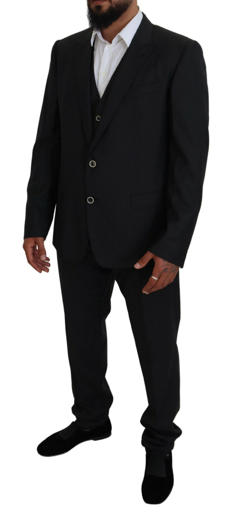 Black Single Breasted 3 Piece MARTINI Suit