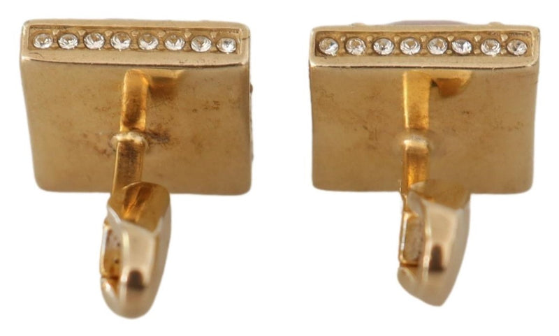 Gold Plated Sterling 925 Silver Crystal Accessory Cufflinks