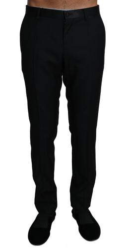 Black Wool Silk Dress Formal Trousers Pants