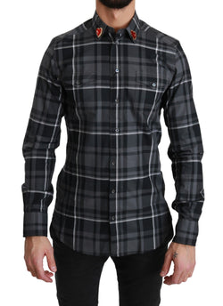 Gray Checkered Heart Collar MARTINI Shirt