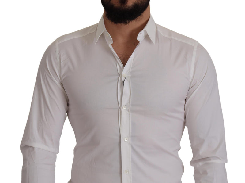 White Stretch GOLD Slim Fit Dress Shirt