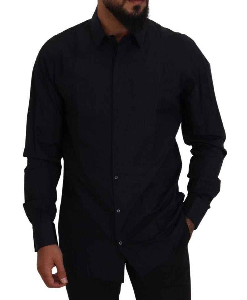 Black Gold Cotton Slim Fit Dress Mens Shirt