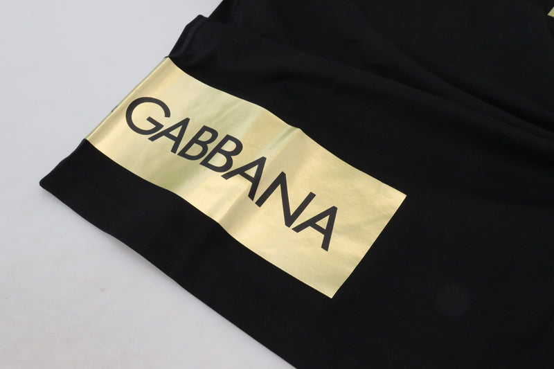 Black Gold DG Logo Cotton Crewneck  T-shirt