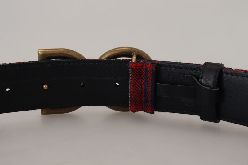 Multicolor Tartan Gold DG Metal Buckle Belt