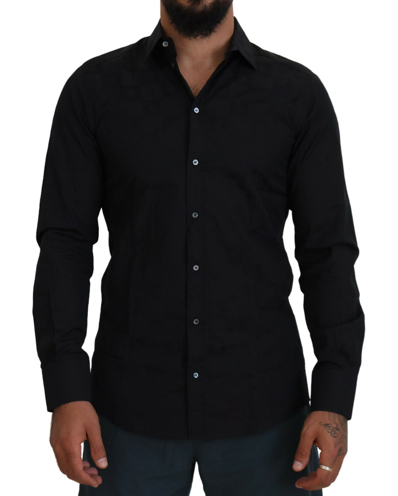 Black Cotton Dress Formal MARTINI Shirt