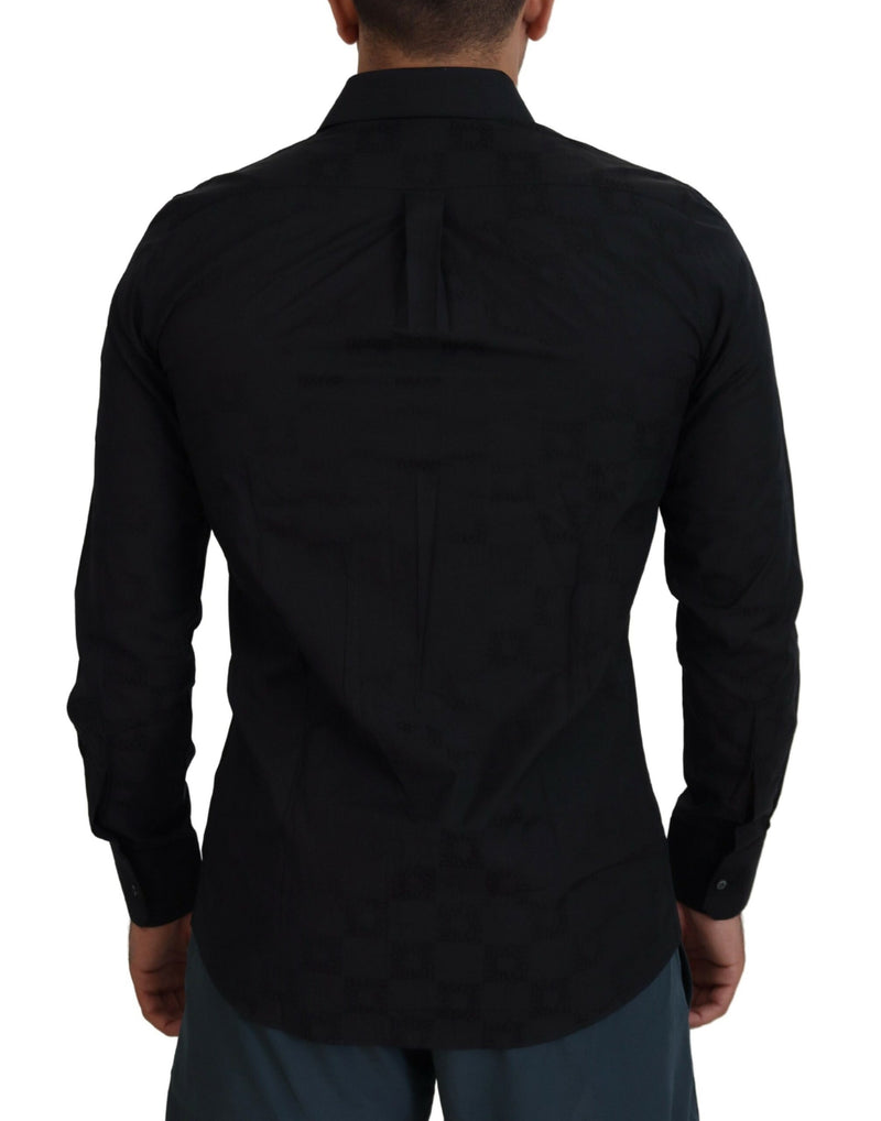 Black Cotton Dress Formal MARTINI Shirt