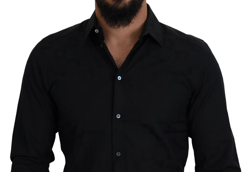 Black Cotton Dress Formal MARTINI Shirt