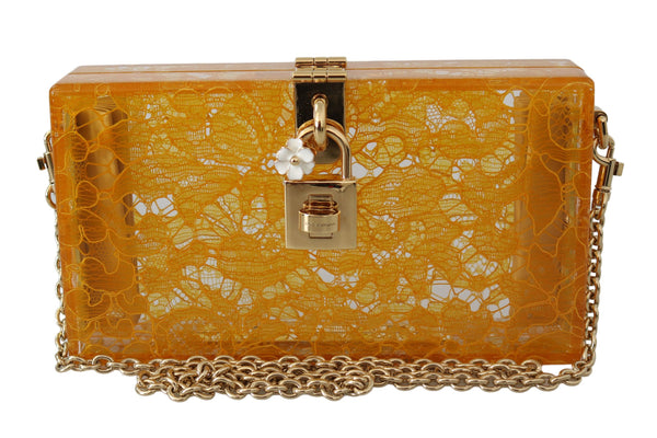 Yellow Plexiglass Taormina Lace Clutch Borse Bag BOX