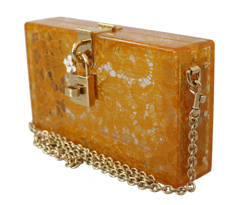 Yellow Plexiglass Taormina Lace Clutch Borse Bag BOX