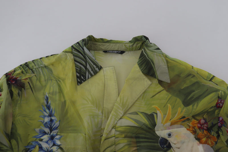 Multicolor Jungle Print Nylon Casual Shirt