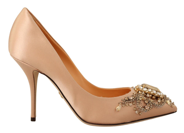 Nude Crystal Embellishment Pumps Shoes