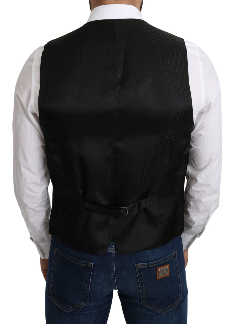 Black 100% Silk Formal Waist Coat Vest