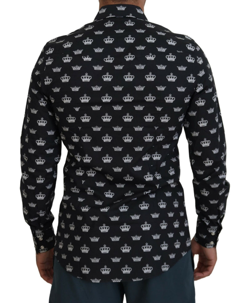 Black Crown Print GOLD Slim Shirt