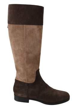 Brown Leather Knee High Boots