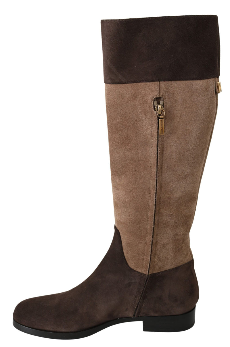 Brown Leather Knee High Boots