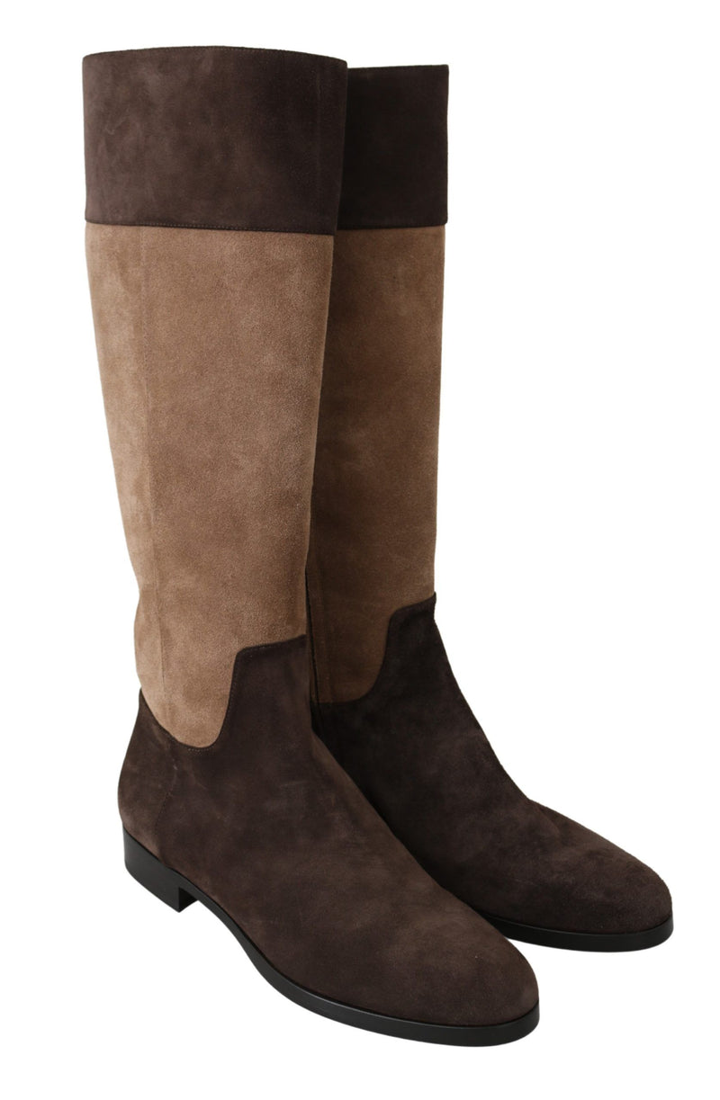 Brown Leather Knee High Boots