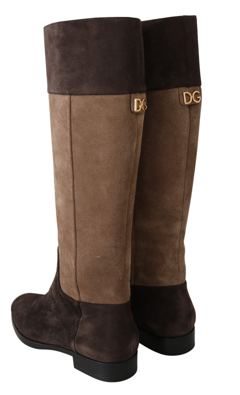 Brown Leather Knee High Boots