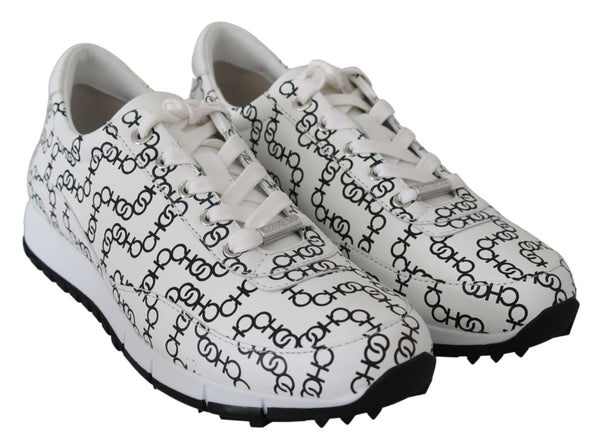 Monza White/Black Leather Sneakers