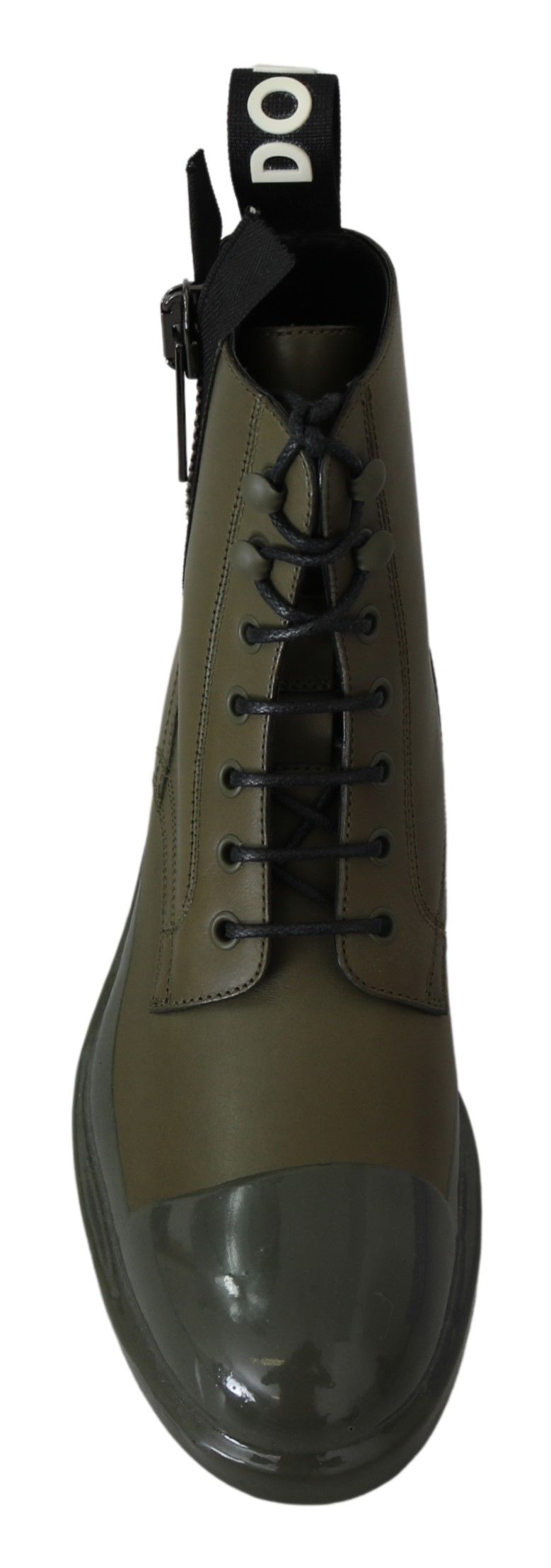 Green Leather Boots Zipper Mens Shoes