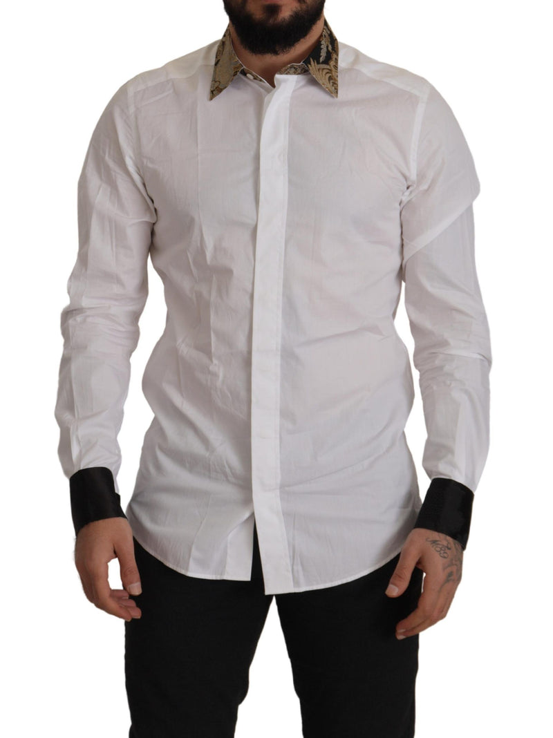 White Jacquard Cotton Formal Dress Shirt