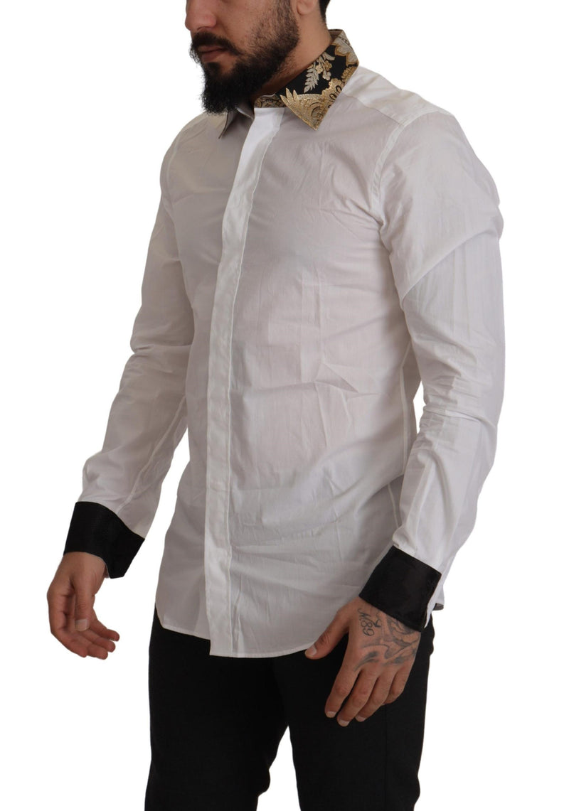 White Jacquard Cotton Formal Dress Shirt