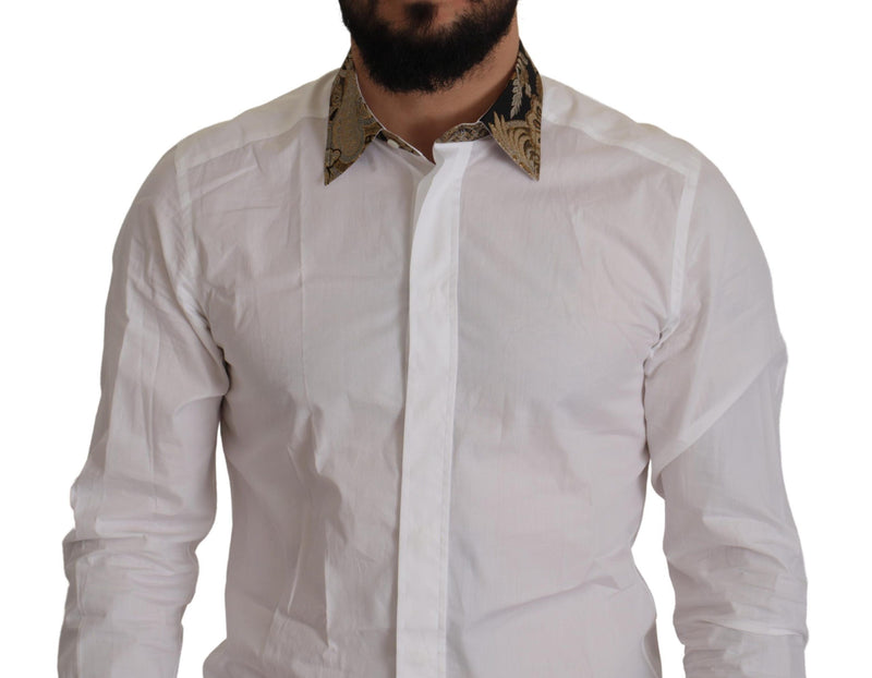 White Jacquard Cotton Formal Dress Shirt