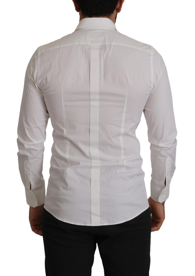 White Cotton Stretch Formal Dress Shirt