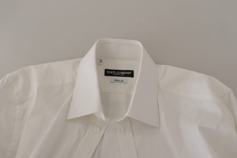 White Cotton Stretch Formal Dress Shirt