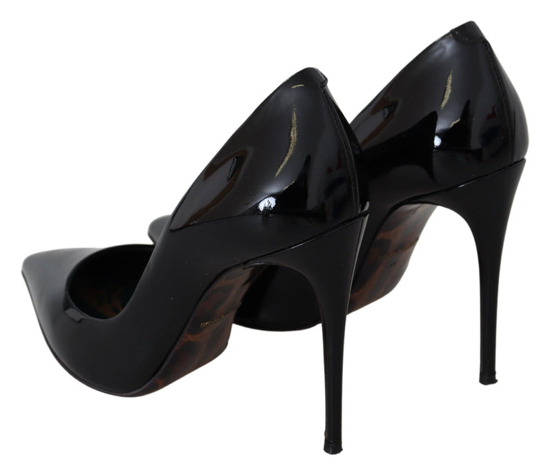 Black Patent Leather Heels Pumps Shoes