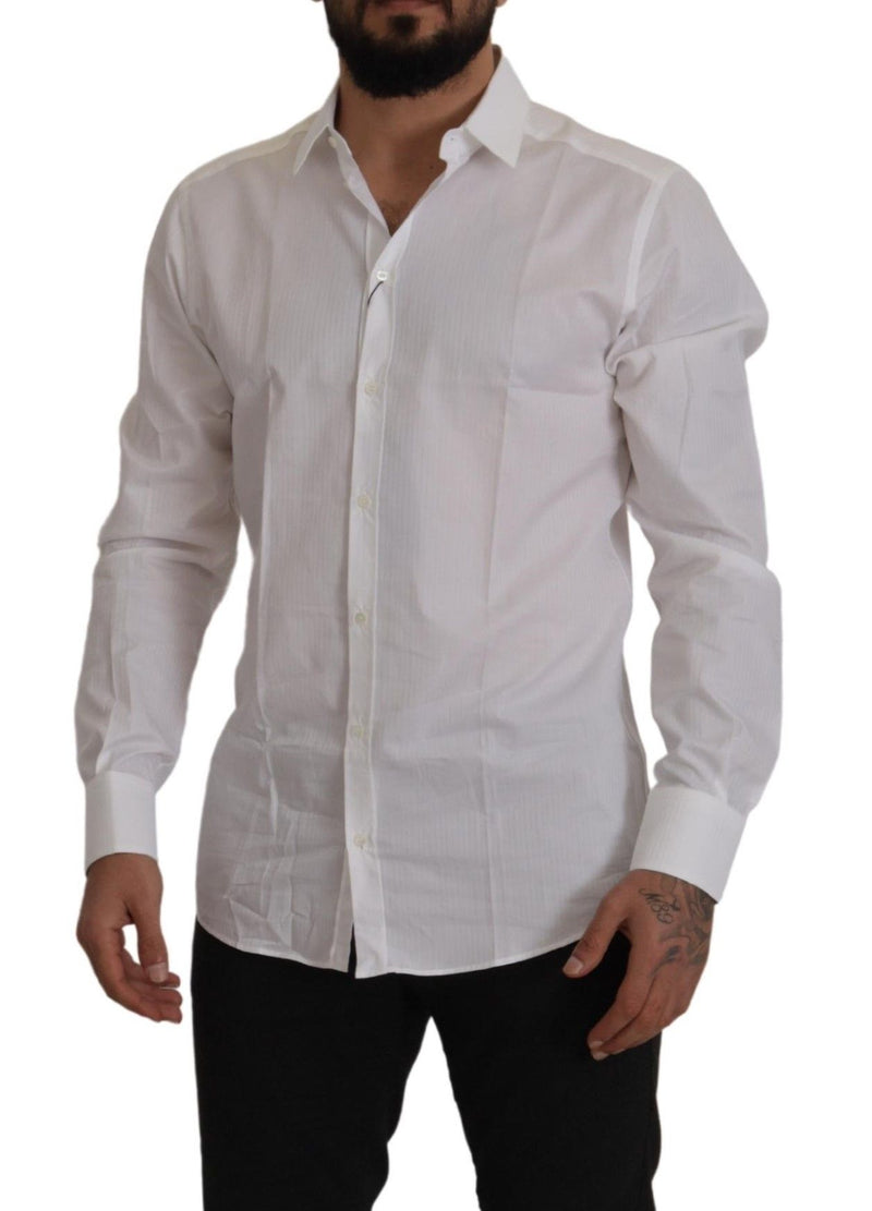 White Slim Fit Cotton Formal Dress Shirt