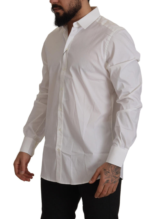 White Cotton Blend Formal MARTINI Shirt