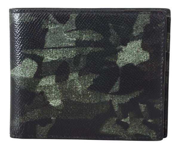 Green Camouflage Dauphine Leather Wallet