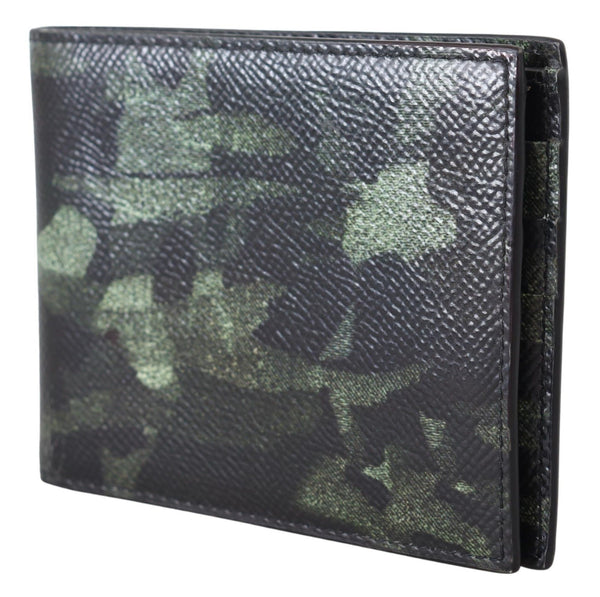 Green Camouflage Dauphine Leather Wallet