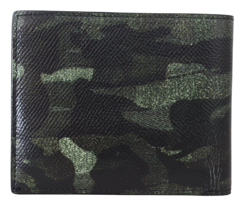 Green Camouflage Dauphine Leather Wallet