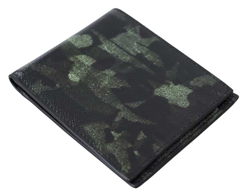 Green Camouflage Dauphine Leather Wallet