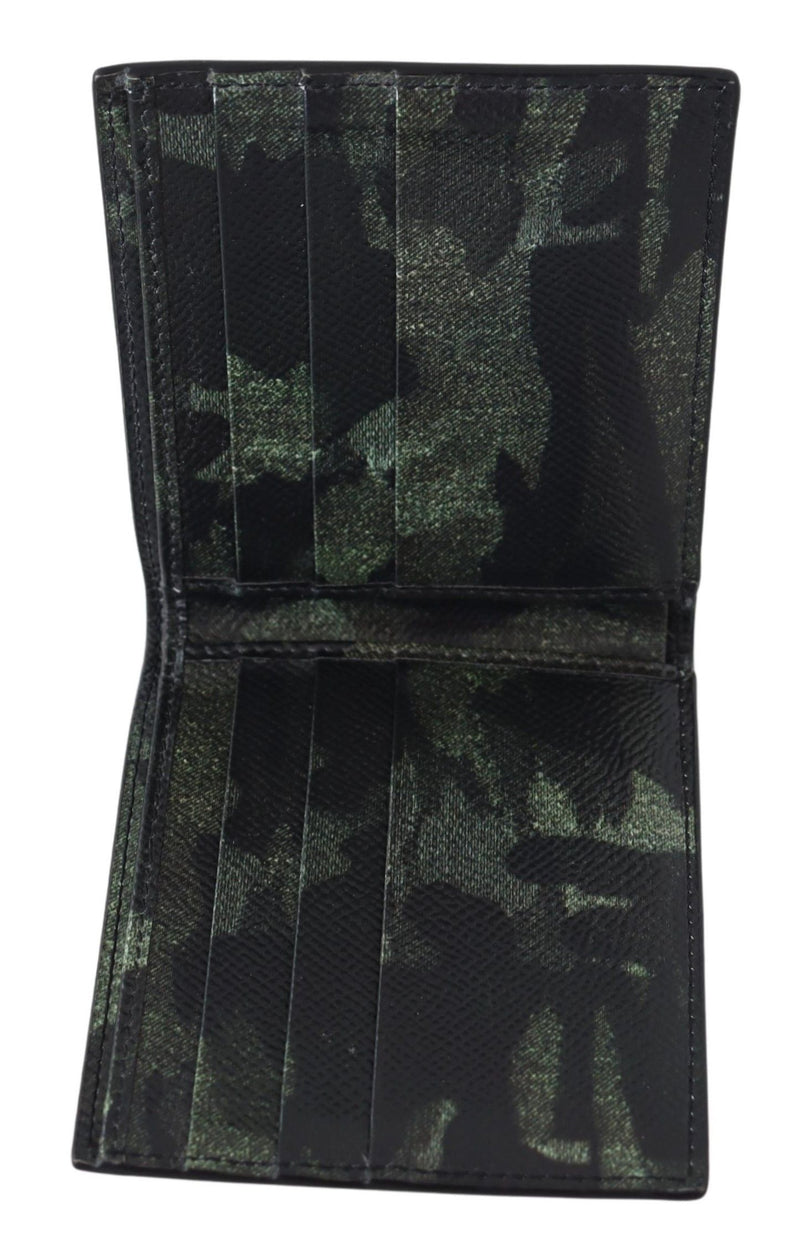 Green Camouflage Dauphine Leather Wallet