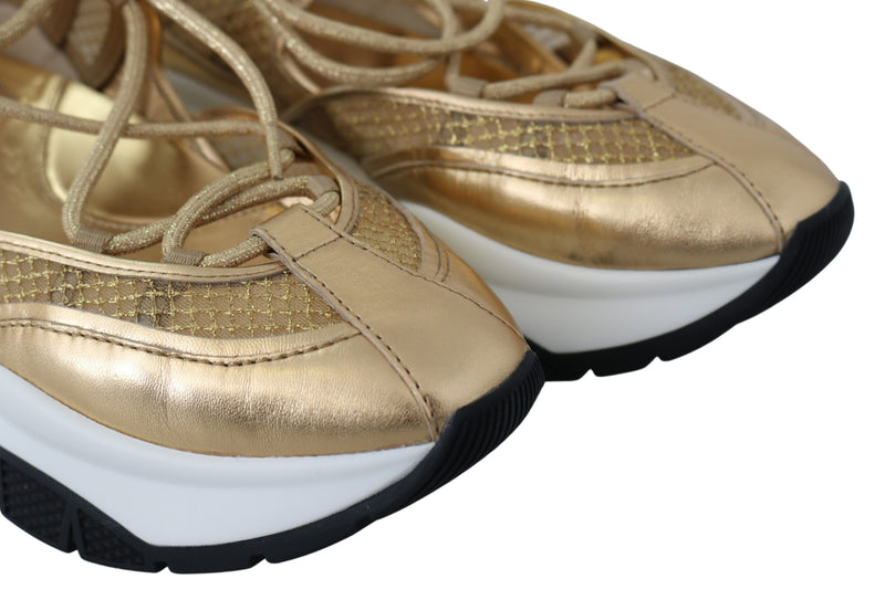 Michigan Gold Mesh Leather Sneakers